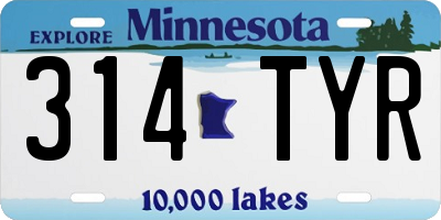 MN license plate 314TYR