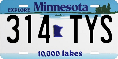 MN license plate 314TYS