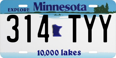 MN license plate 314TYY