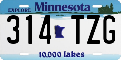 MN license plate 314TZG