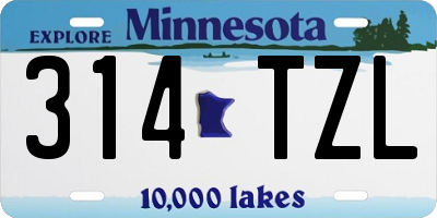 MN license plate 314TZL