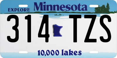 MN license plate 314TZS