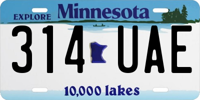 MN license plate 314UAE
