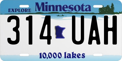 MN license plate 314UAH