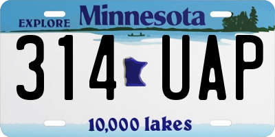MN license plate 314UAP