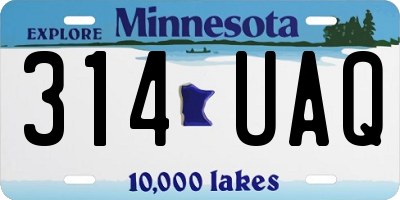 MN license plate 314UAQ