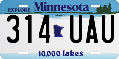 MN license plate 314UAU
