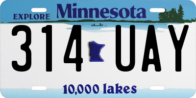 MN license plate 314UAY