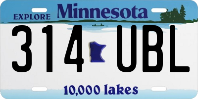MN license plate 314UBL