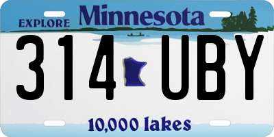 MN license plate 314UBY
