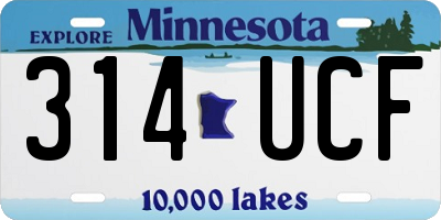 MN license plate 314UCF