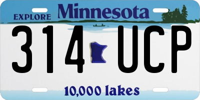 MN license plate 314UCP
