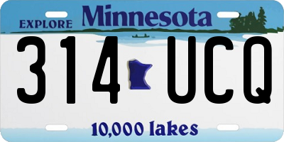 MN license plate 314UCQ
