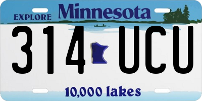 MN license plate 314UCU