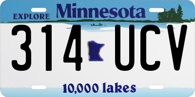 MN license plate 314UCV