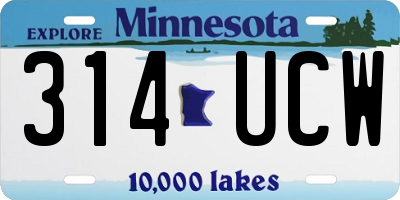 MN license plate 314UCW