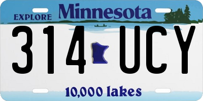 MN license plate 314UCY