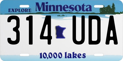 MN license plate 314UDA
