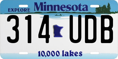 MN license plate 314UDB