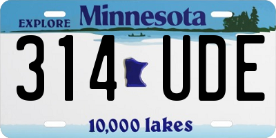 MN license plate 314UDE