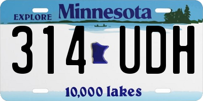 MN license plate 314UDH