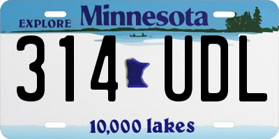 MN license plate 314UDL