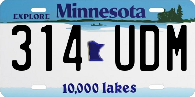 MN license plate 314UDM