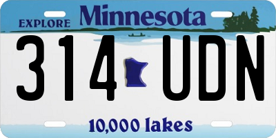 MN license plate 314UDN