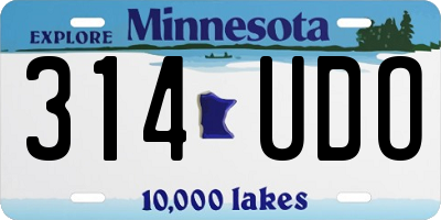 MN license plate 314UDO