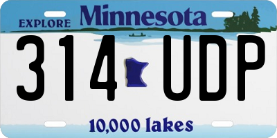 MN license plate 314UDP
