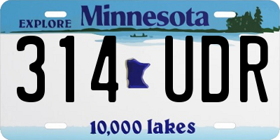 MN license plate 314UDR