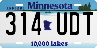 MN license plate 314UDT