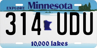 MN license plate 314UDU