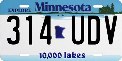 MN license plate 314UDV