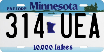 MN license plate 314UEA