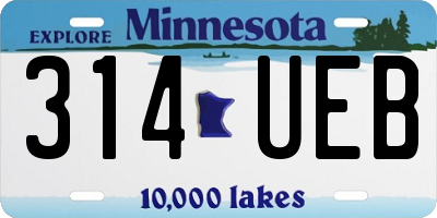 MN license plate 314UEB