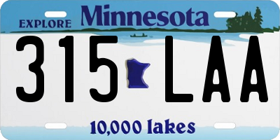 MN license plate 315LAA