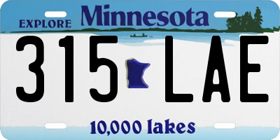 MN license plate 315LAE