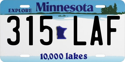 MN license plate 315LAF