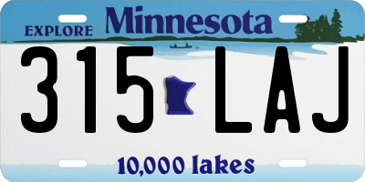 MN license plate 315LAJ