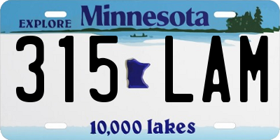 MN license plate 315LAM