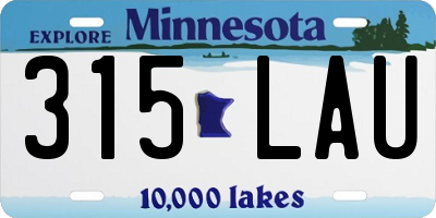 MN license plate 315LAU