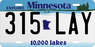 MN license plate 315LAY