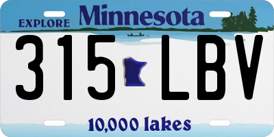 MN license plate 315LBV