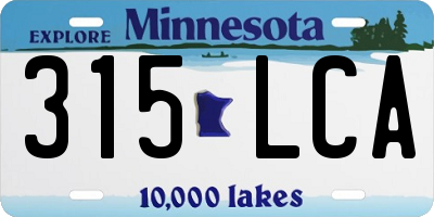 MN license plate 315LCA