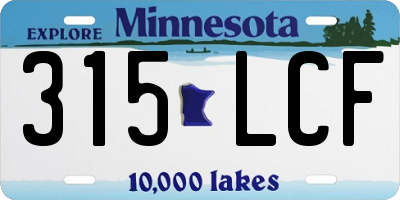 MN license plate 315LCF