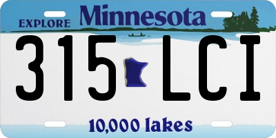 MN license plate 315LCI