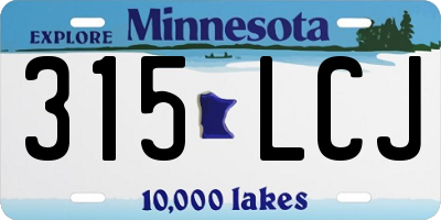 MN license plate 315LCJ