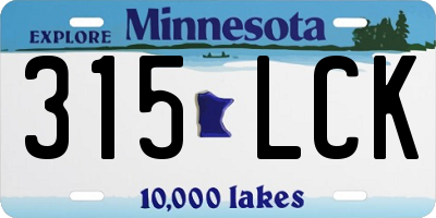 MN license plate 315LCK