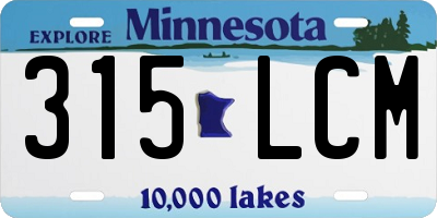 MN license plate 315LCM